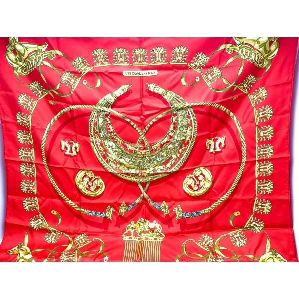 ▲エルメス 黄金の騎士 LES CAVALIERS D'OR カレ90 スカーフ HERMES エルメス カレ90 LES CAVALIERS D'OR 黄金の騎士