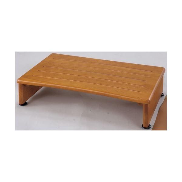 収納付き 玄関台/踏み台 〔幅60cm〕 木製 アジャスター付き 木目調 〔完成品〕〔代引不可〕