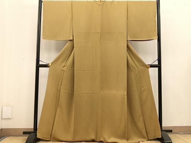 平和屋着物▽上質な色無地 単衣 舞蝶地紋 半色 正絹