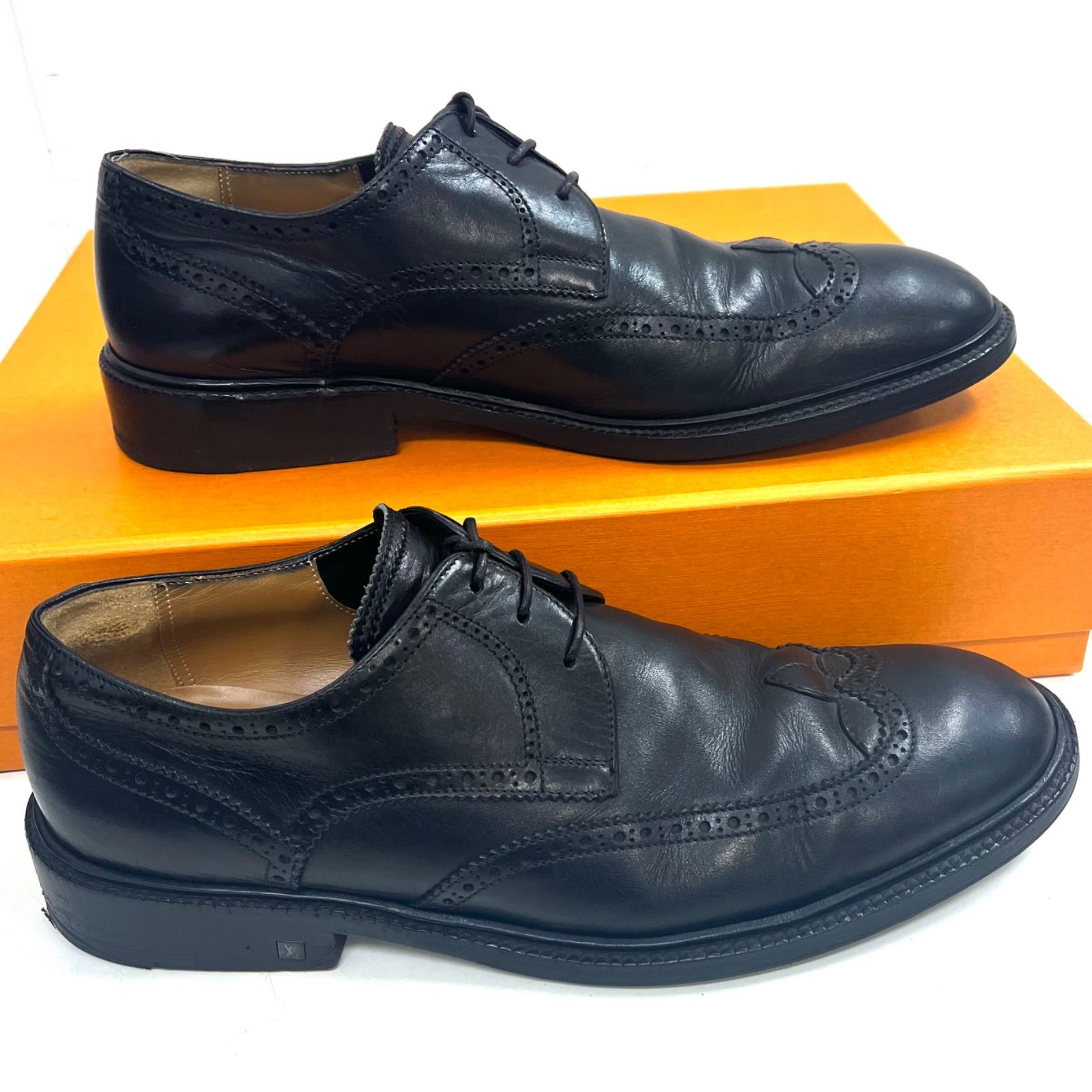 売り切り☆ルイヴィトン 革靴 ウイングチップ 黒 6.5(25.5)ビジネス - 靴