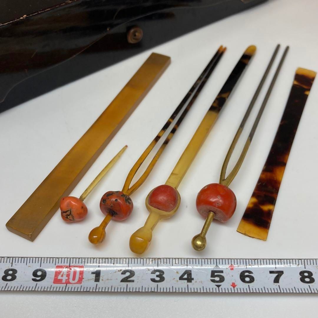 本赤珊瑚 簪 34g ケース付 東Y5-0920