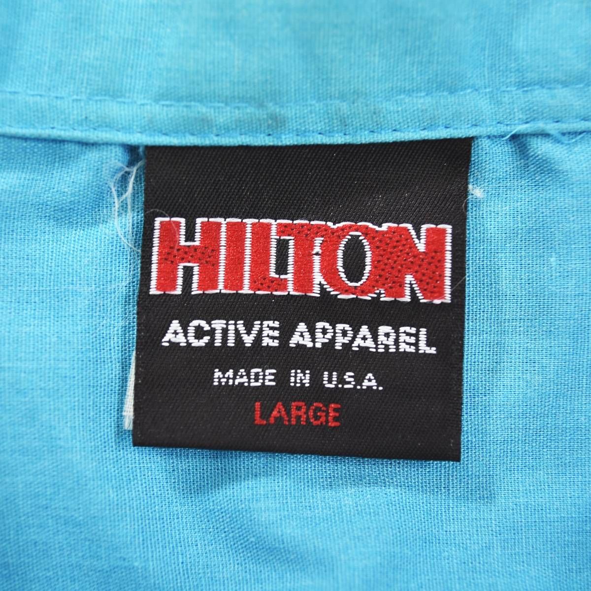 60s Hiltonヒルトン　ボーリングシャツ　L ターコイズブルー⑨ VINTAGE 60'S HILTON BOWLING SHIRTS Made in USA BLUE/L