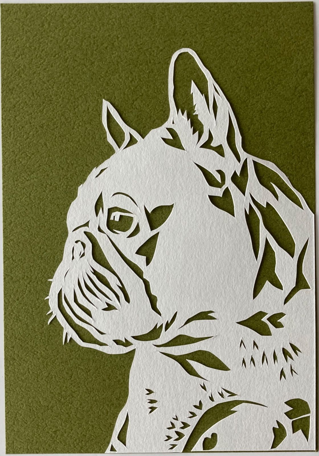 切り絵 【横顔シリーズ〜フレンチブルドッグ〜】「愛嬌たっぷりなぼく