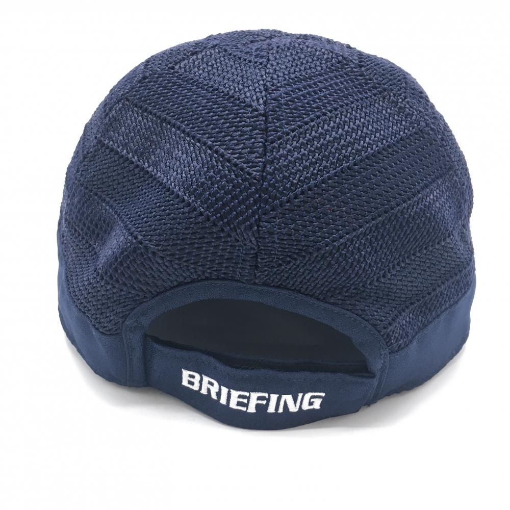 BRIEFING - 【超美品】ブリーフィング ストローキャップ ネイビー ロゴ白 裏地付  FREE  ゴルフウェア 2023年モデル BRIEFING 超美品】ブリーフィング ストローキャップ ネイビー ロゴ白 裏地