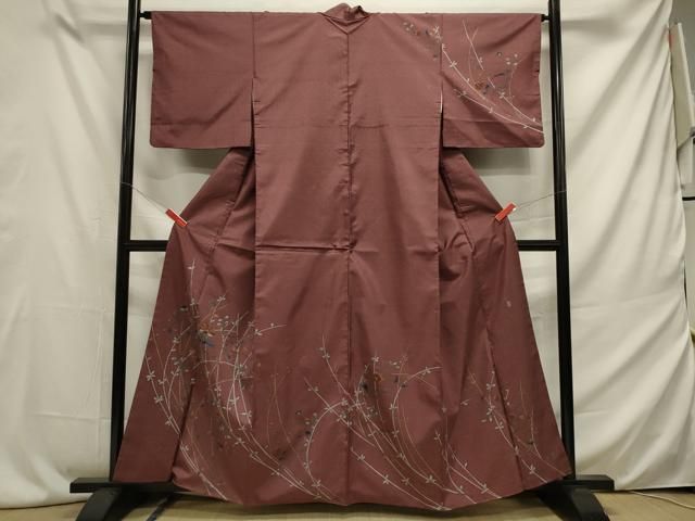 平和屋着物□京友禅の巨匠・頼田勉 臈纈染手描友禅 訪問着 本場縞  