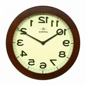 さんてる・日本製・脳トレ!・木製逆転時計・ブラウン・QL889-BR