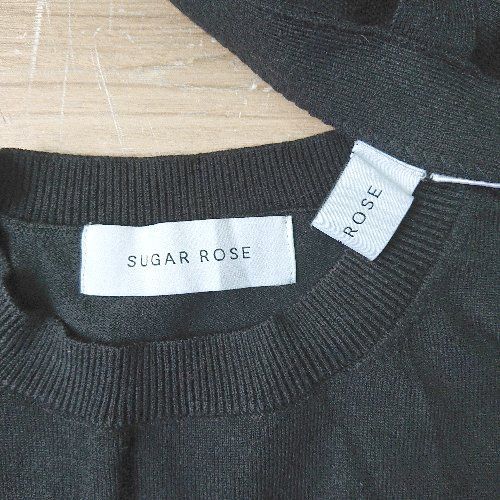 ◇ SUGAR ROSE シュガーローズ 個性的 身幅調節ベルトあり ワンピース ニットベスト サイズF ブラック レディース E 