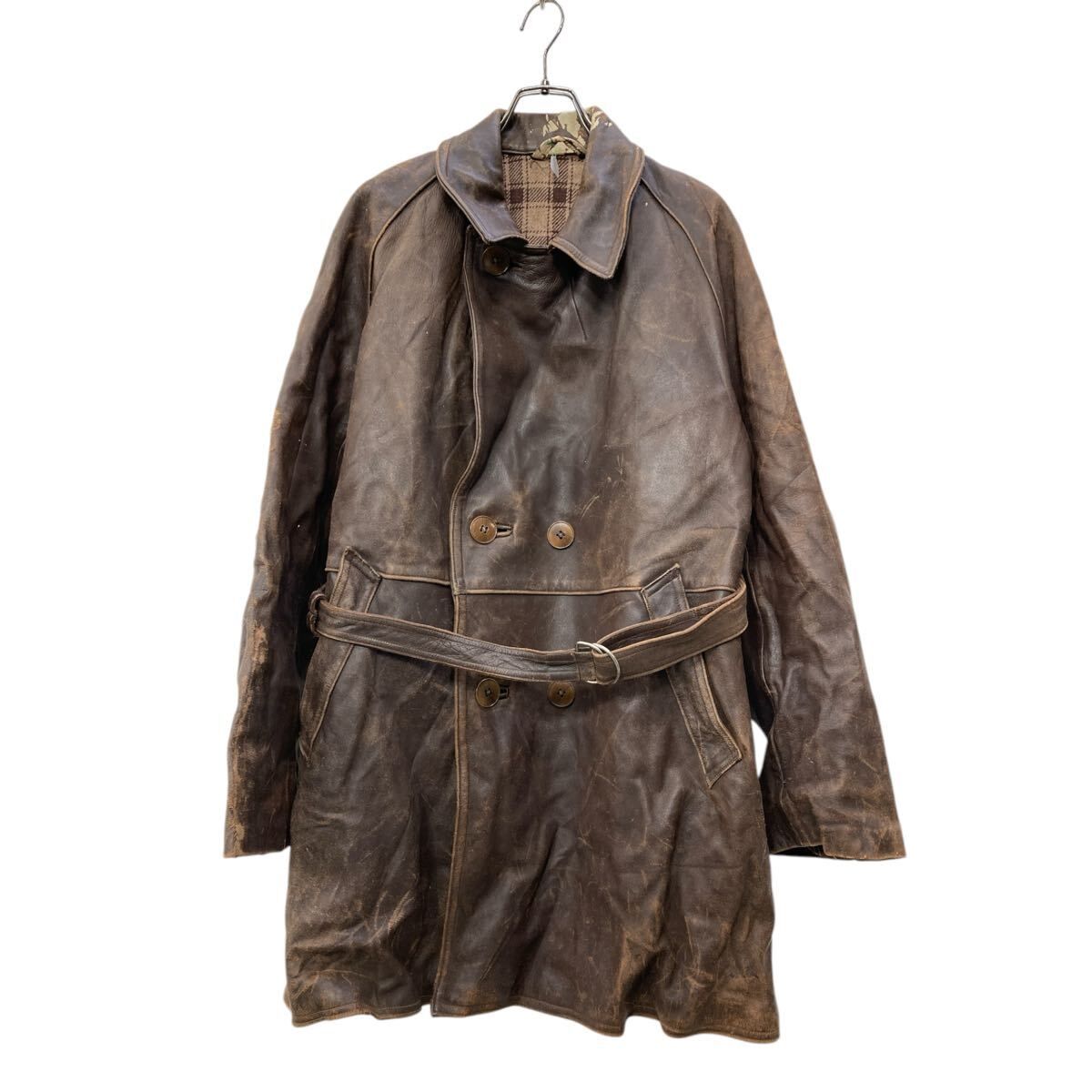 DURA CUIR ユーロレザーカーコート Lサイズ程 50年代 ブラウン 古着卸 アメリカ仕入 t2503-3040