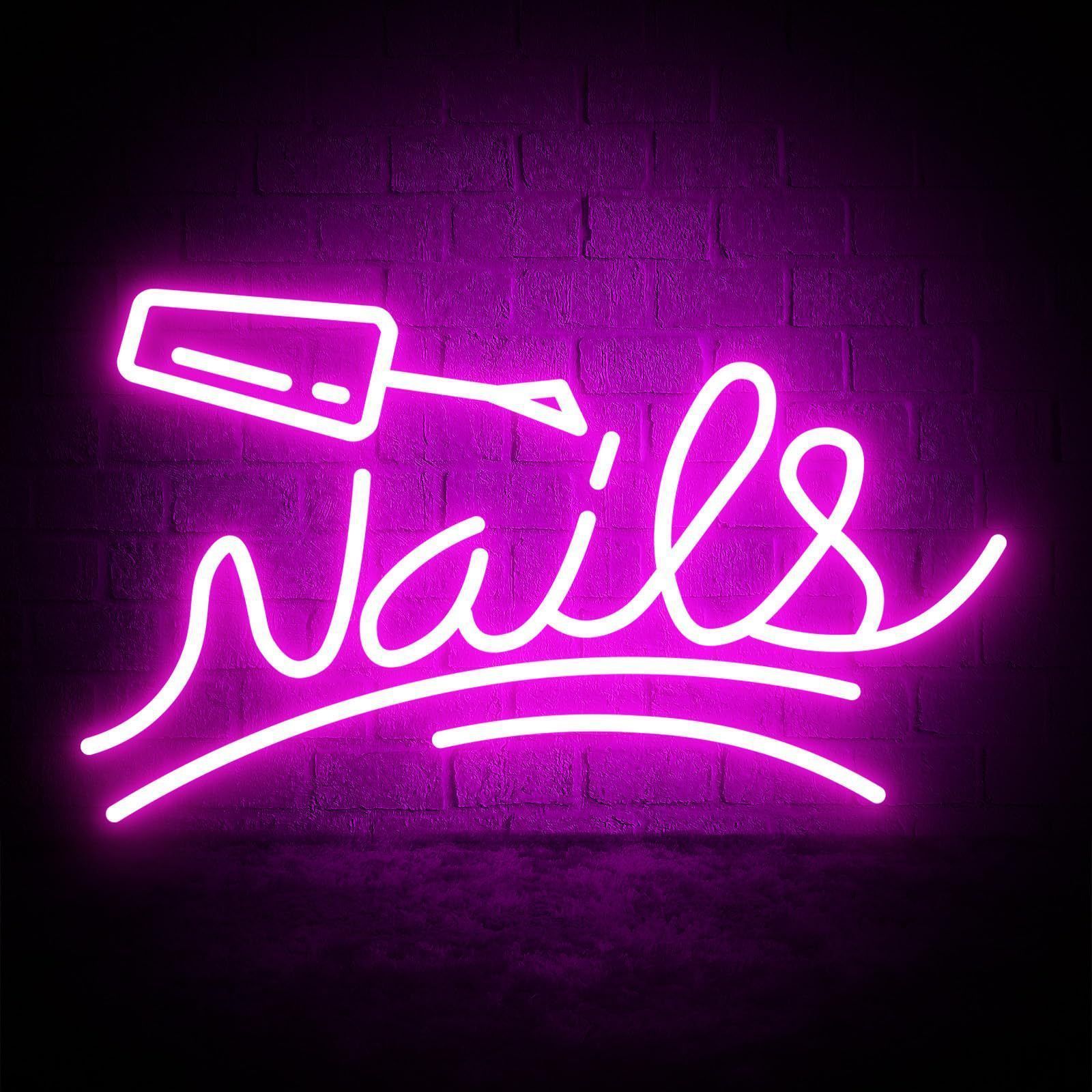 ネオンサイン 壁掛け ネオンイト ネイルサロン Nails 発光サイン ネオン管 壁装飾 おしゃれ LED ネオン看板 部屋 インテリア バー カフェ 車 屋内 販売店 趣味 照明 クリスマス飾り D967