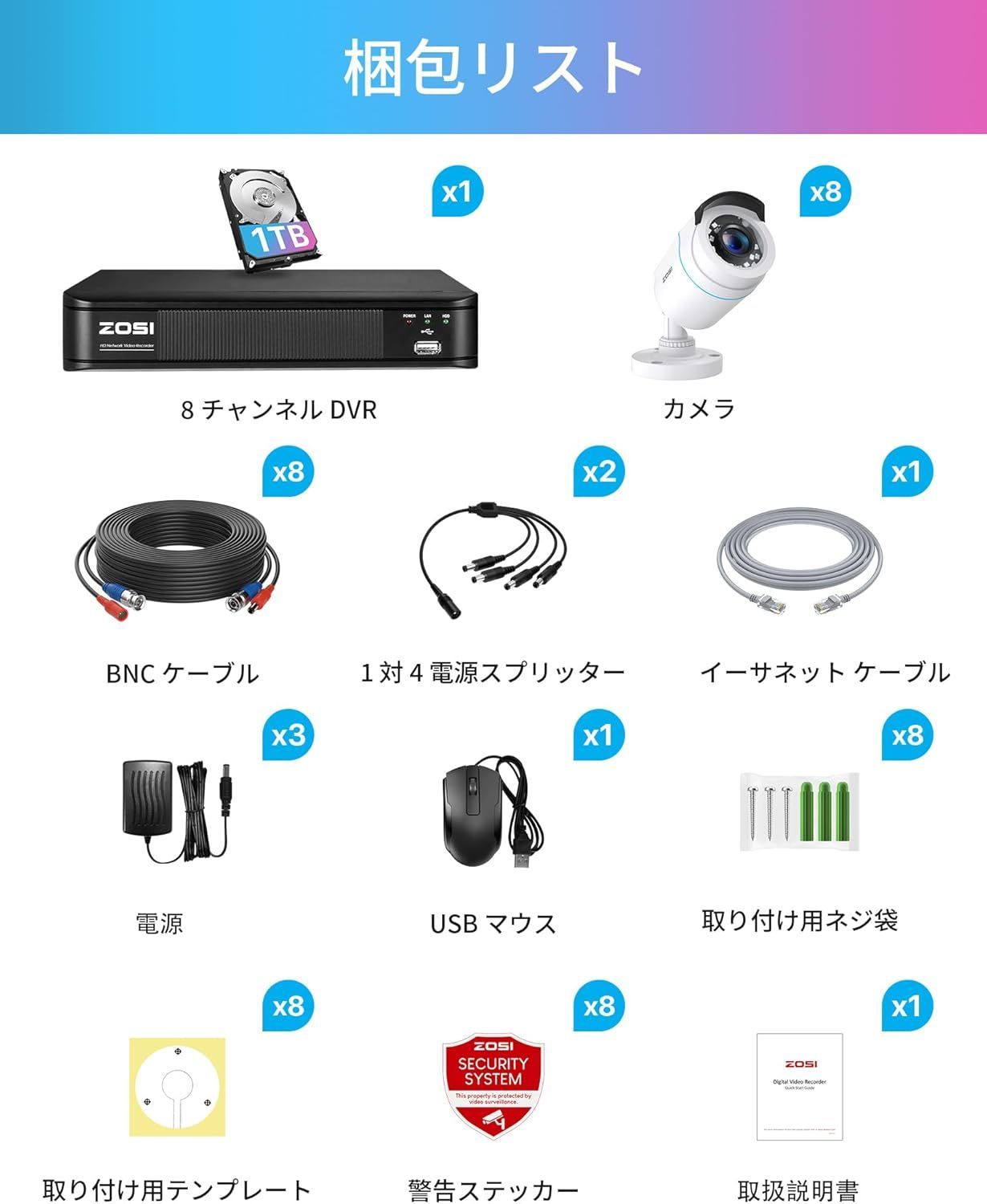 防犯レコーダー 1TB