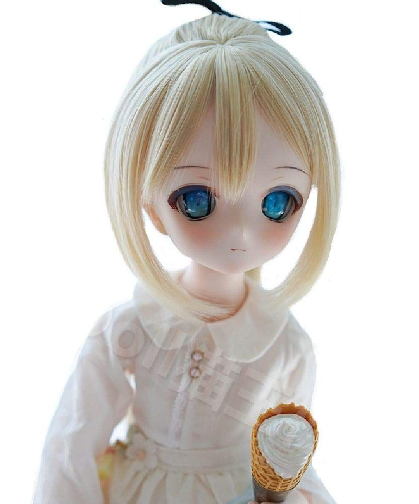 Color:ライトゴールド YR EARTH S335 ドール用 耐熱 ウィッグ 8～9インチ カツラ ロングポニーテール 1/3 BJD DD MDD (ライトゴールド)