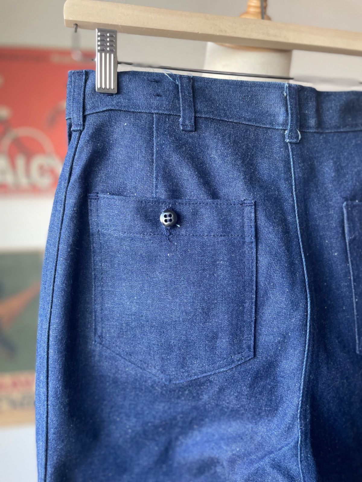 80s U.S.NAVY セーラー デニム パンツ 実物 アメリカ軍 米軍 usnavy 