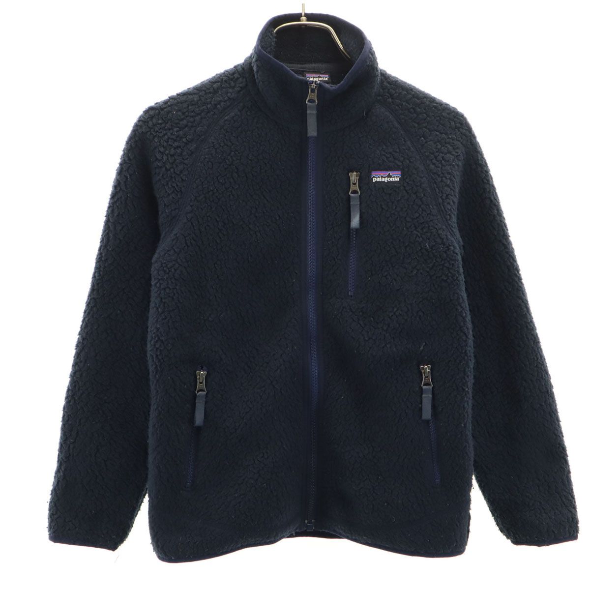 patagonia パタゴニア レトロ パイル フリースジャケット M 10 ネイビー 65410FA18 アウトドア キッズ 古着