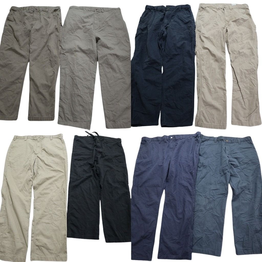 古着卸 カーハート Carhartt パンツ 8枚セット メンズ 40 |42 |44 |50 ブラック ベージュ カーゴパンツ 古着 NA2008