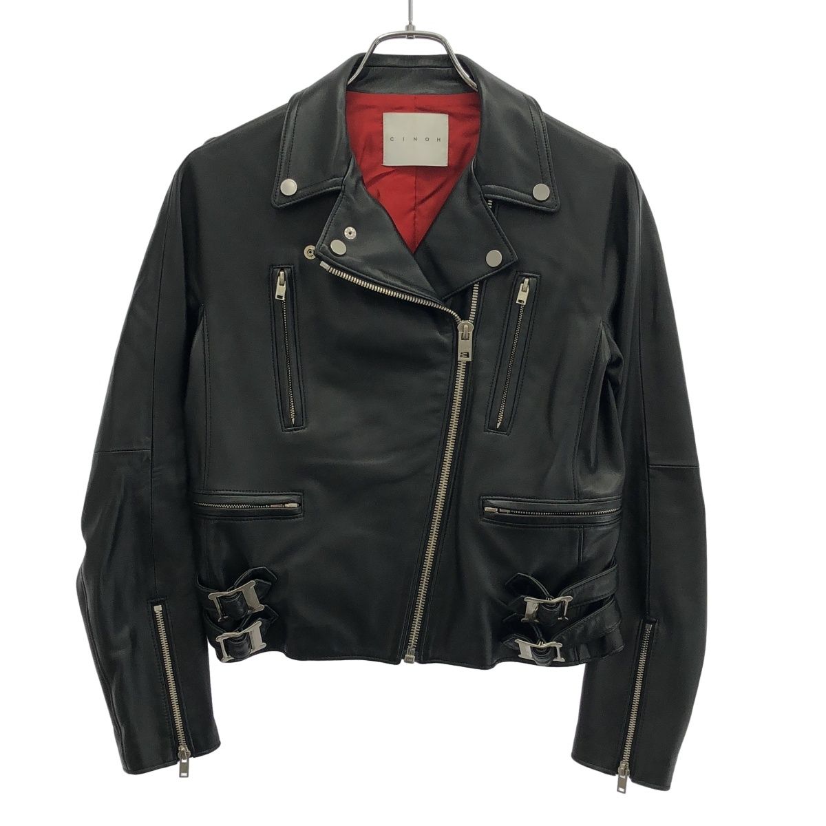 CINOH チノ 16AW ラムレザーライダースジャケット C16AWLE01 ブラック 38