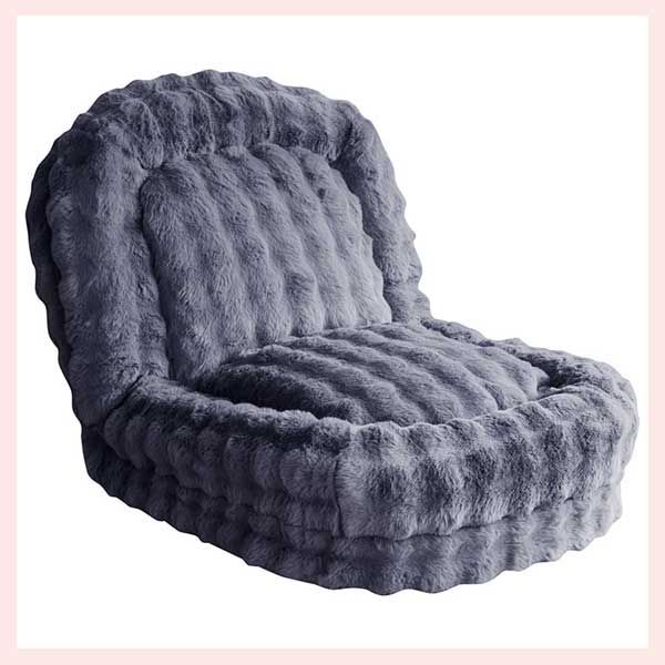 長毛ふわとろソファベッド W90×D115～165×H27～82cm ダークグレー 3way マイクロファイバー シンプル 定番 リーズナブル 感 高品質 フロア カバー洗濯 座椅子 リクライニング マルチ ローソファ ポケットコイル クッション