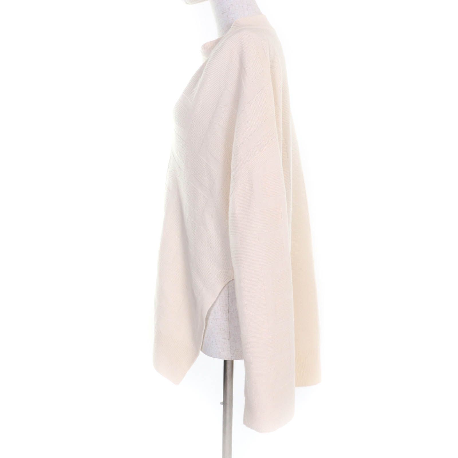 HERMES エルメス 22AW 2H2623DA ウール100% Hジャガード スキッパー ニットチュニック アイボリー 38 イタリア製 正規品 レディース