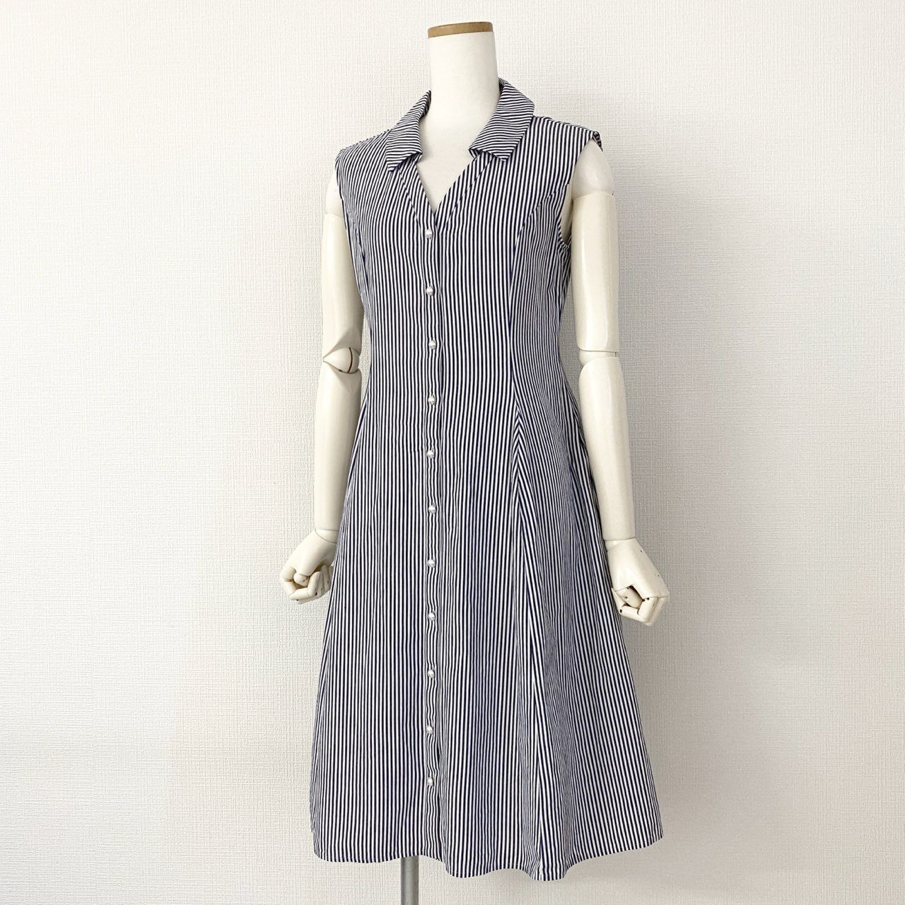 極美品DM掲載品【Reneルネ】バルーンワンピース36 Rene ルネ DM掲載品 Reneルネルビーストライプワンピース36