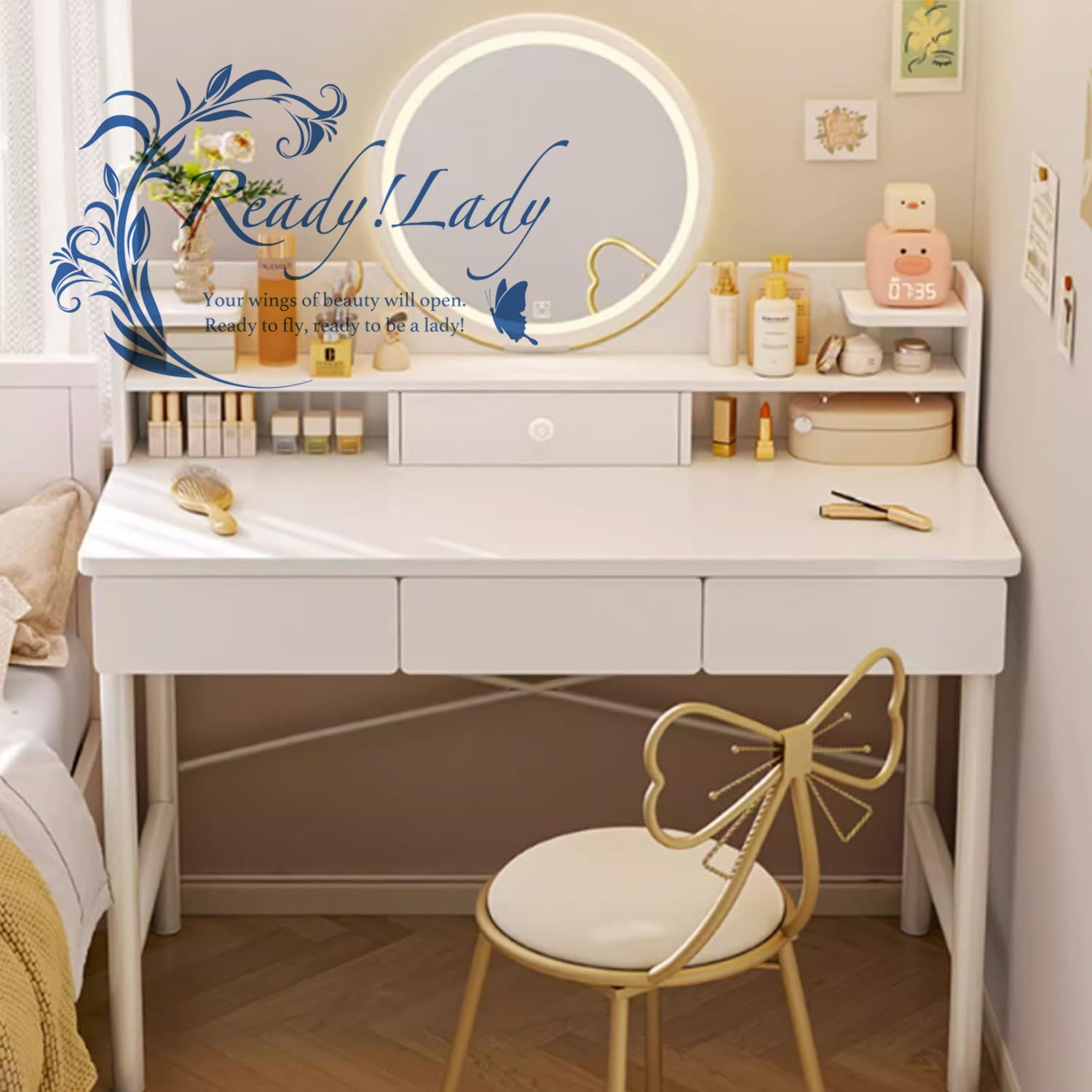 全身鏡 彫刻 シャビーシック アンティーク リボン ホワイト 白 全身鏡