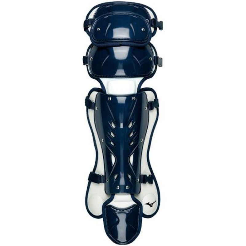 ミズノ MIZUNO ミズノプロ レガース 革 ゴムソフト 硬式用 野球 捕手用防具 硬式用レガース 1DJLS210 14ネイビー×ホワイト