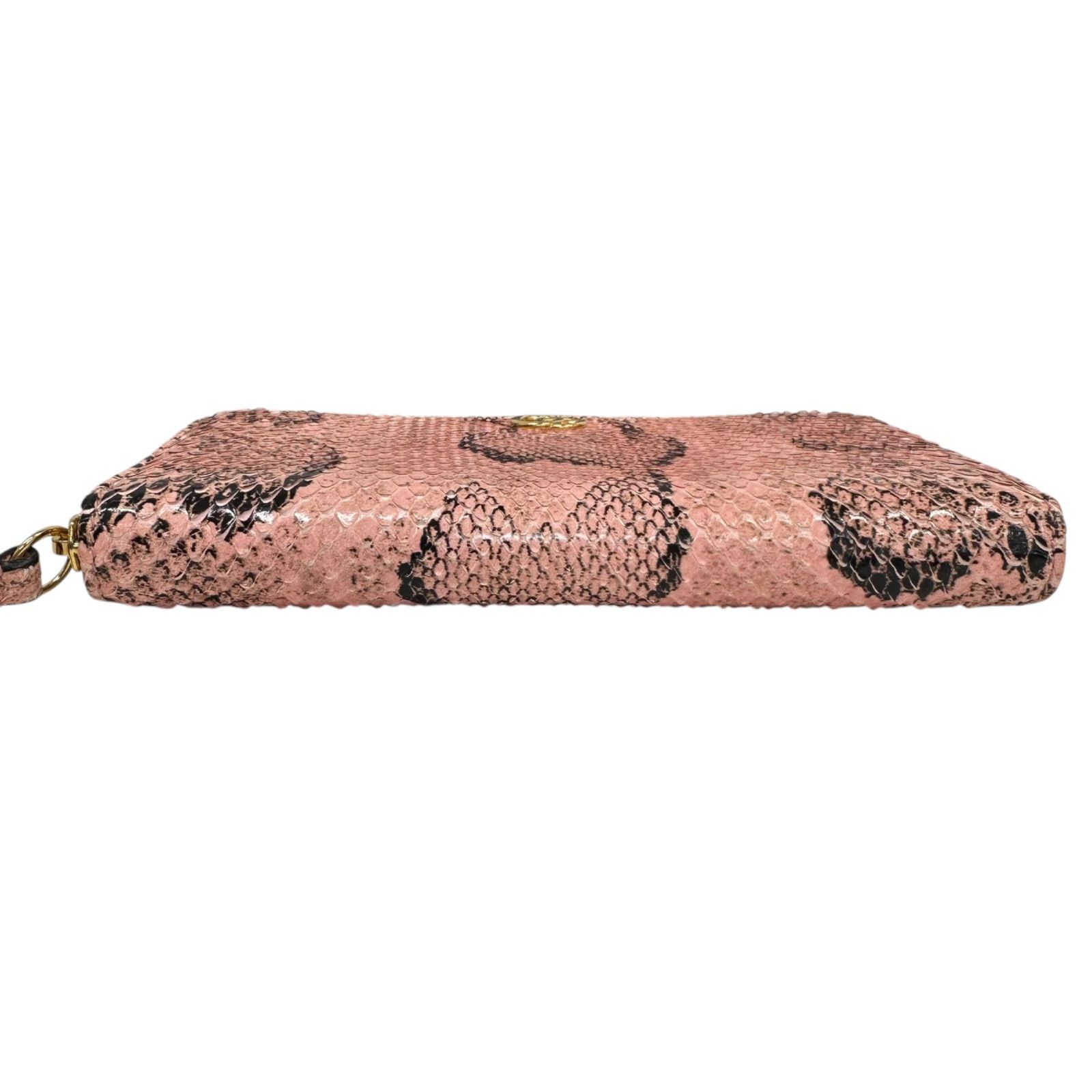 ✨美品✨GUCCI グッチ GGマーモント パイソン ピンク 長財布 ラウンド
