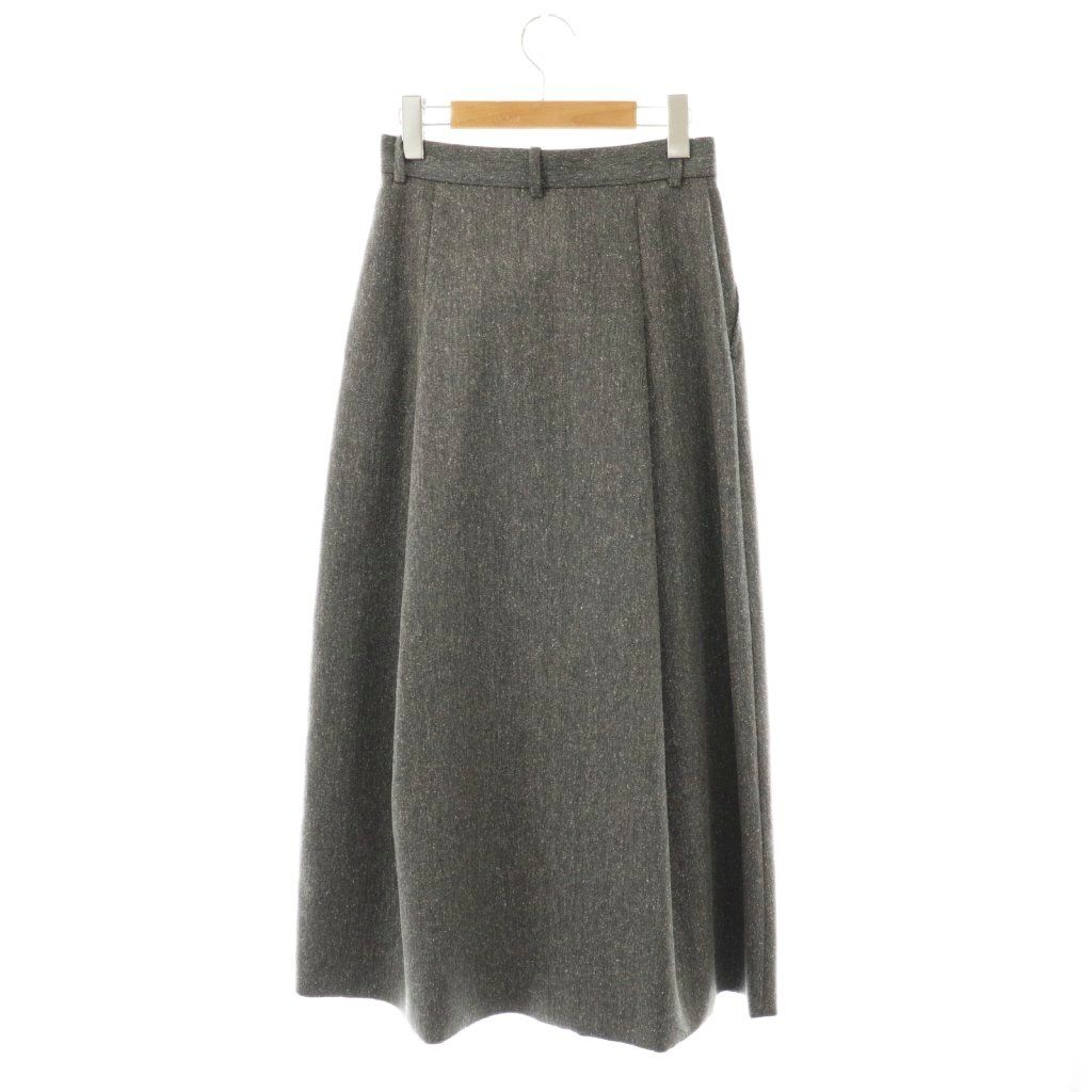 リアムプラージュ R IAM-PLAGE 24AW TWEEDボンディングスカート フ ロング 34 グレー HK OS