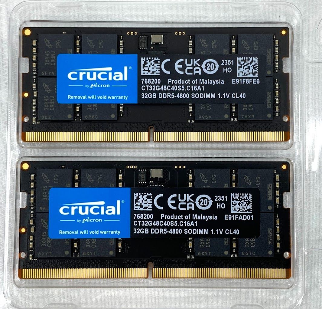 Crucial ノートPC用増設メモリ 64GB (32GBx2枚) DDR4 3200MT/s(PC4-25600) CL22 SODIM Crucial DDR5 32GBx2枚(64GB) メモリ : Crucial ノートPC