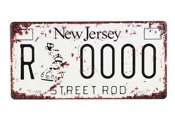 ナンバープレート レトロ インテリア (NewJersey R 0000)