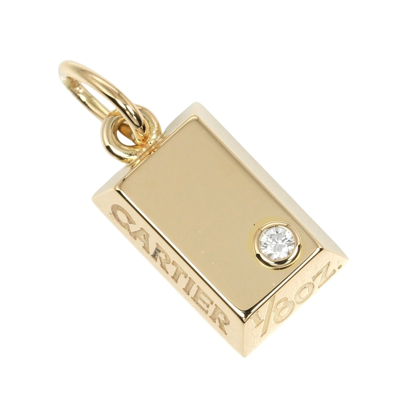 カルティエ　 インゴット1/4OZ チャーム18 K 8.5グラム CARTIER】カルティエ 1/8oz インゴット チャーム K18イエロー