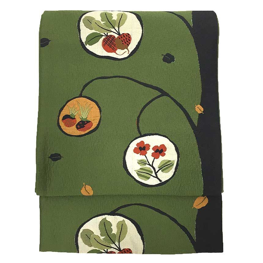 ▲【売切値下げ】507mnu60▲洗える京袋帯 夏帯 桔梗 流水 花 化繊▲美品 △【売切値下げ】507mnu60△洗える京袋帯 夏帯 桔梗 流水 花 化繊△