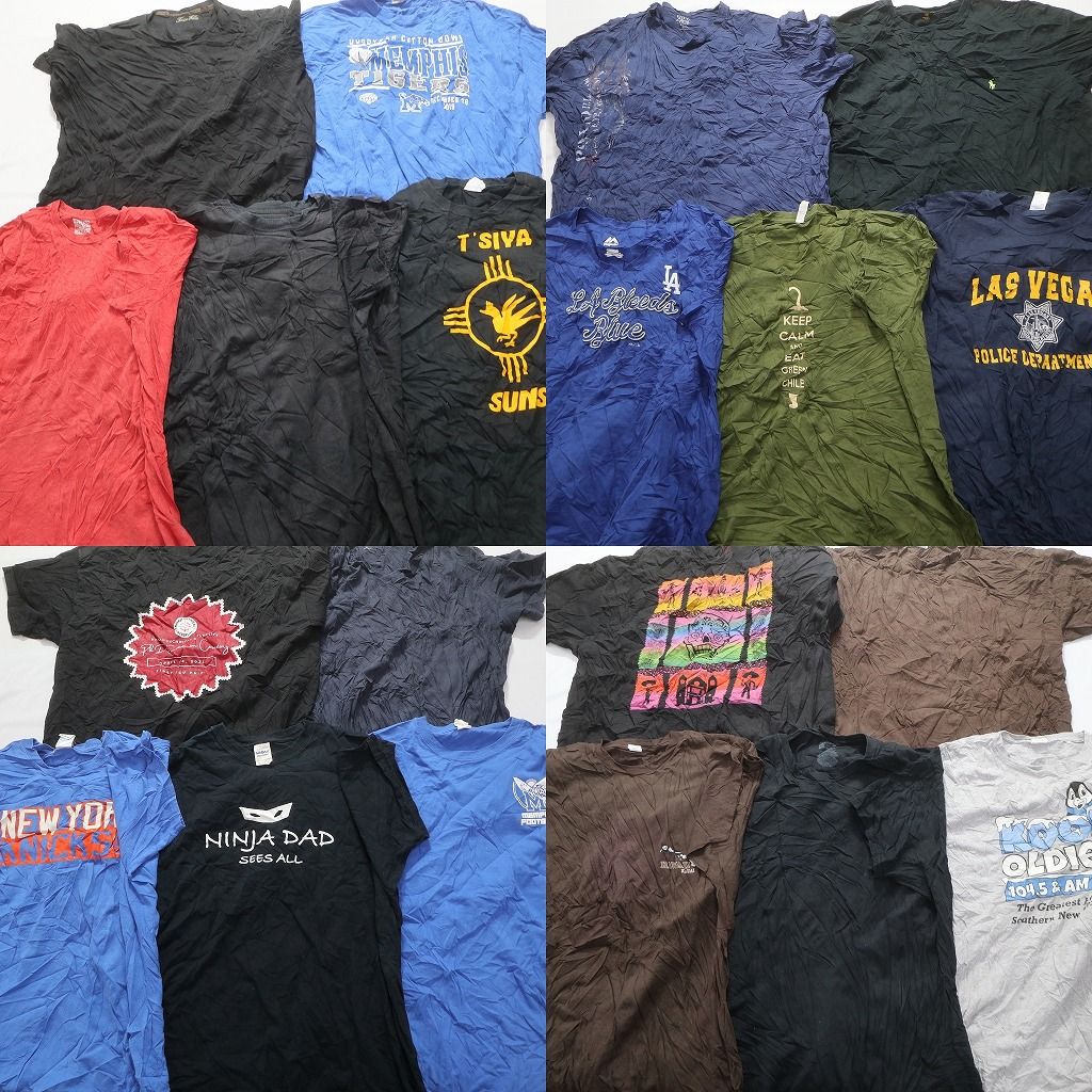 古着卸 まとめ売り カラーmix 半袖Tシャツ 20枚セット (メンズ 2XL ) ラルフローレン 無地 プロチーム MLB ドジャース 中古 古着 MY9623