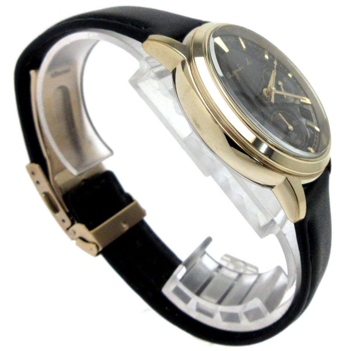 アニエスベー 時計 サム ソーラー クロノグラフ メンズ ゴールド 黒 