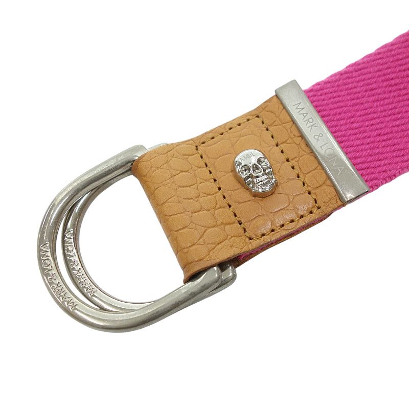 【新品・タグ付き】MARK & LONA ピンク ベルト Sサイズ マークアンドロナ/MARKLONA ダブル Dリング コットン ベルト