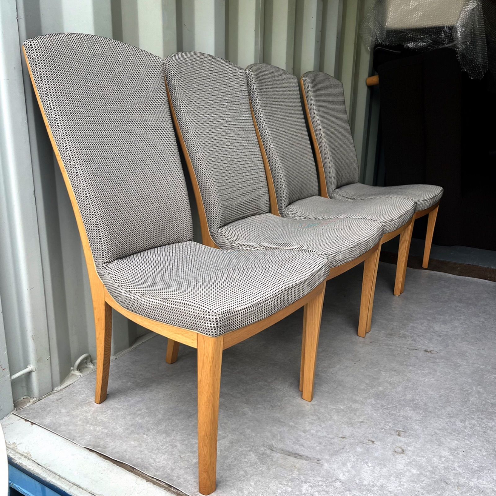 取付無料！カリモク 北欧風天然木ナチュラルハイバックダイニング