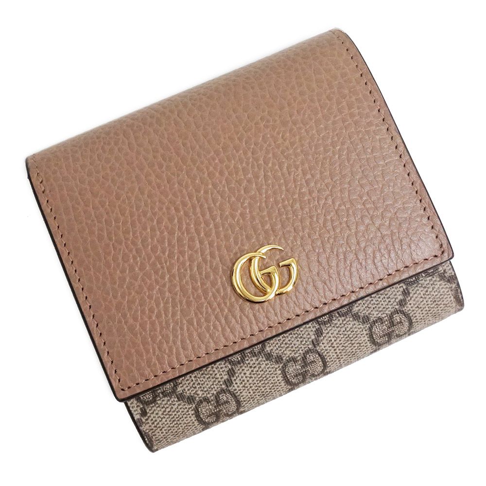 グッチ GG マーモント ダブルG バイカラー ミディアム ウォレット 二  