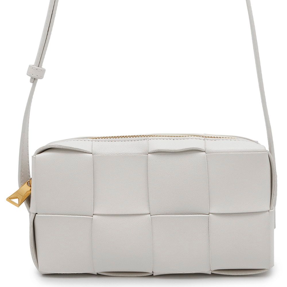ボッテガヴェネタ ショルダーバッグ マキシイントレチャート カセット ミニ レザー 755031 BOTTEGA VENETA ポシェット 白