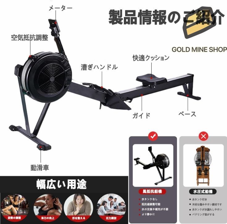 楽天市場】【お買い物マラソン 1000クーポン】bimiti ローイングマシン 負荷調整12段階 背筋マシン ボート漕ぎ 静音 美脚 全身運動  ダイエット器具 健康器具 筋トレ トレーニング器具 ヘルステック デジタルカウンター 家庭用 LCDモニター付き コードレス仕様 収納簡単 