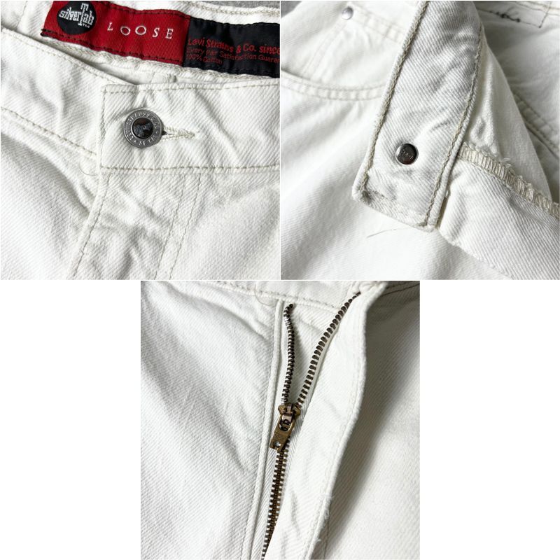 90s USA製 Levis シルバータブ LOOSE ホワイト デニム ショート パンツ
