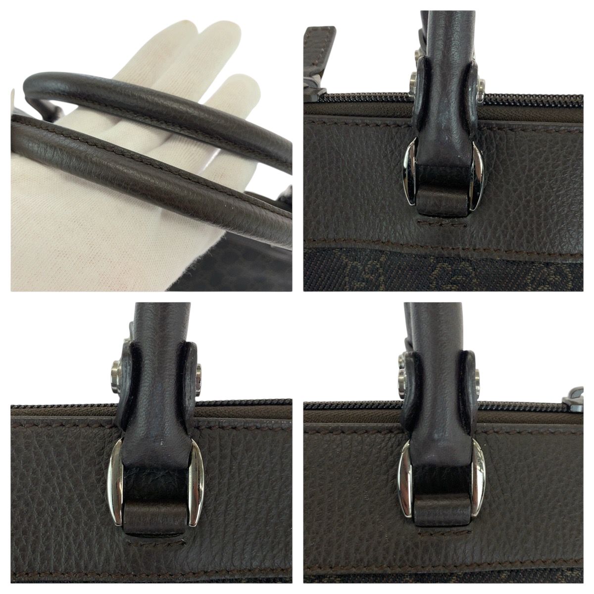 【美品】 グッチ GG キャンバス ハンドバッグ ブラック デニム GUCCIブラックデニムGG キャンバスバッグ