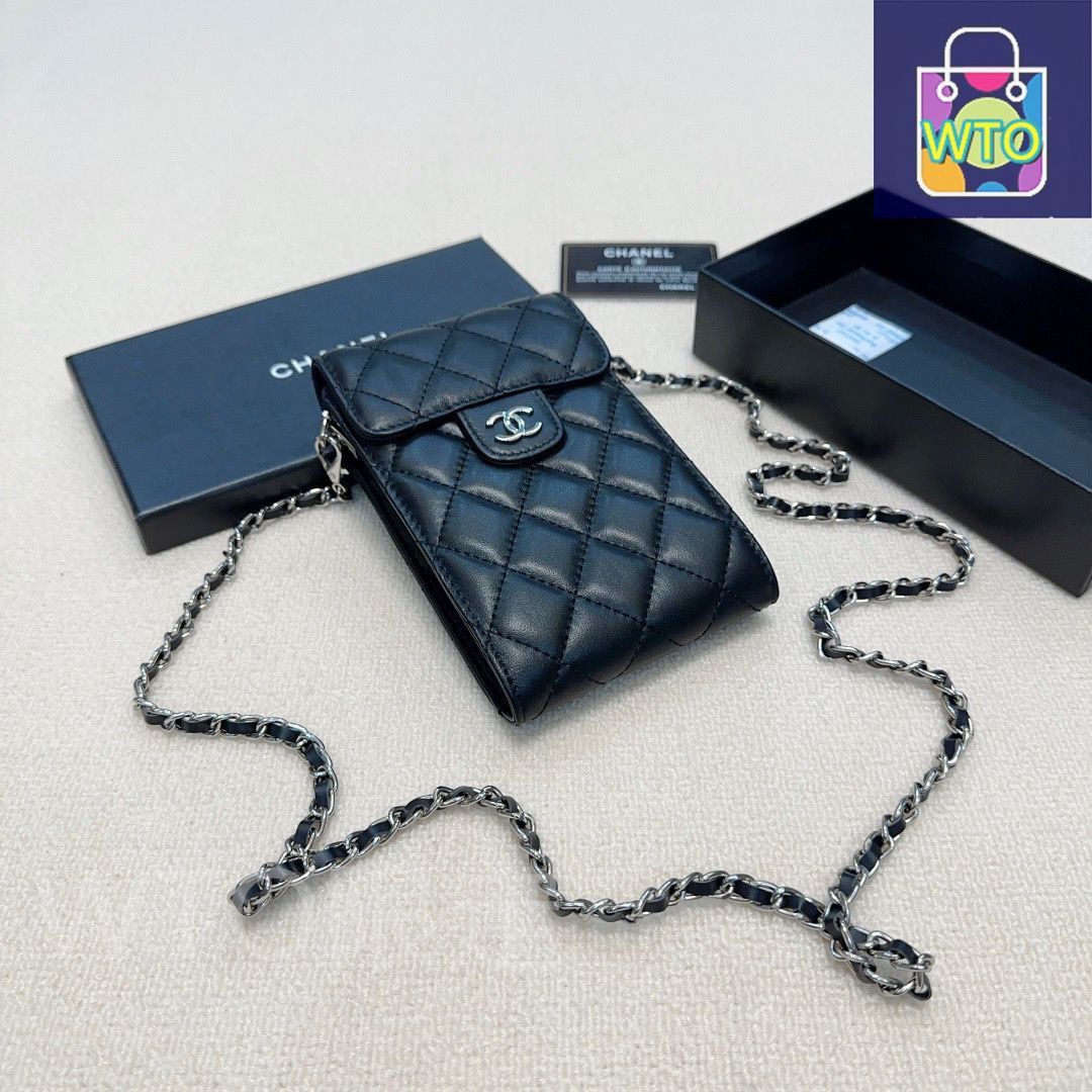 今日特価】Chanel シャネル 多機能手機ポーチ 羊皮に刺繍を施し