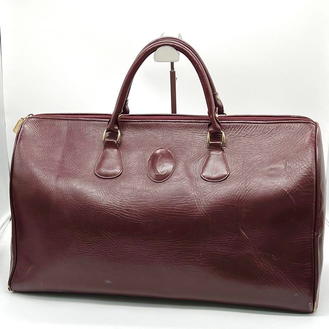 カルティエ Cartier マストライン ボストン バッグ コンビ素材