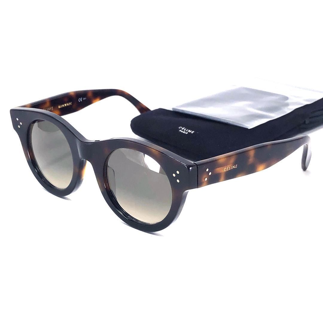 ソフトケース付き CELINE セリーヌ サングラス 41440 F S 48□25 145 アセテート ブラック ブラウン