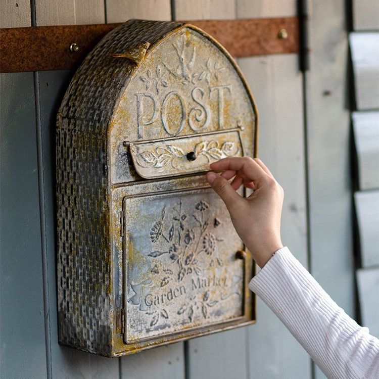 スタンドポスト 工事不要 木目 ヴィンテージ風 レトロ くすみカラー