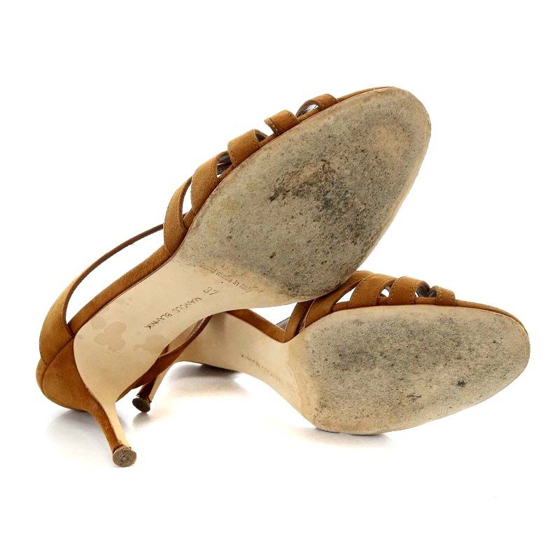 マノロブラニク スエード サンダル/茶/37