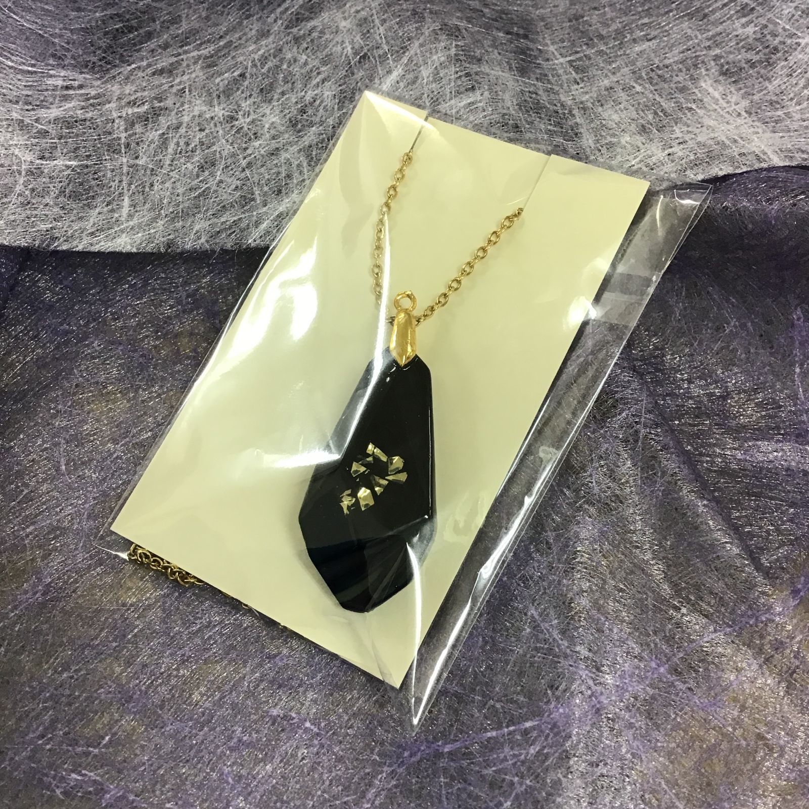 レジンと金箔のネックレスとリングセット 金箔4種セット - 手作り雑貨屋 * 雑貨好きによる雑貨好きのため