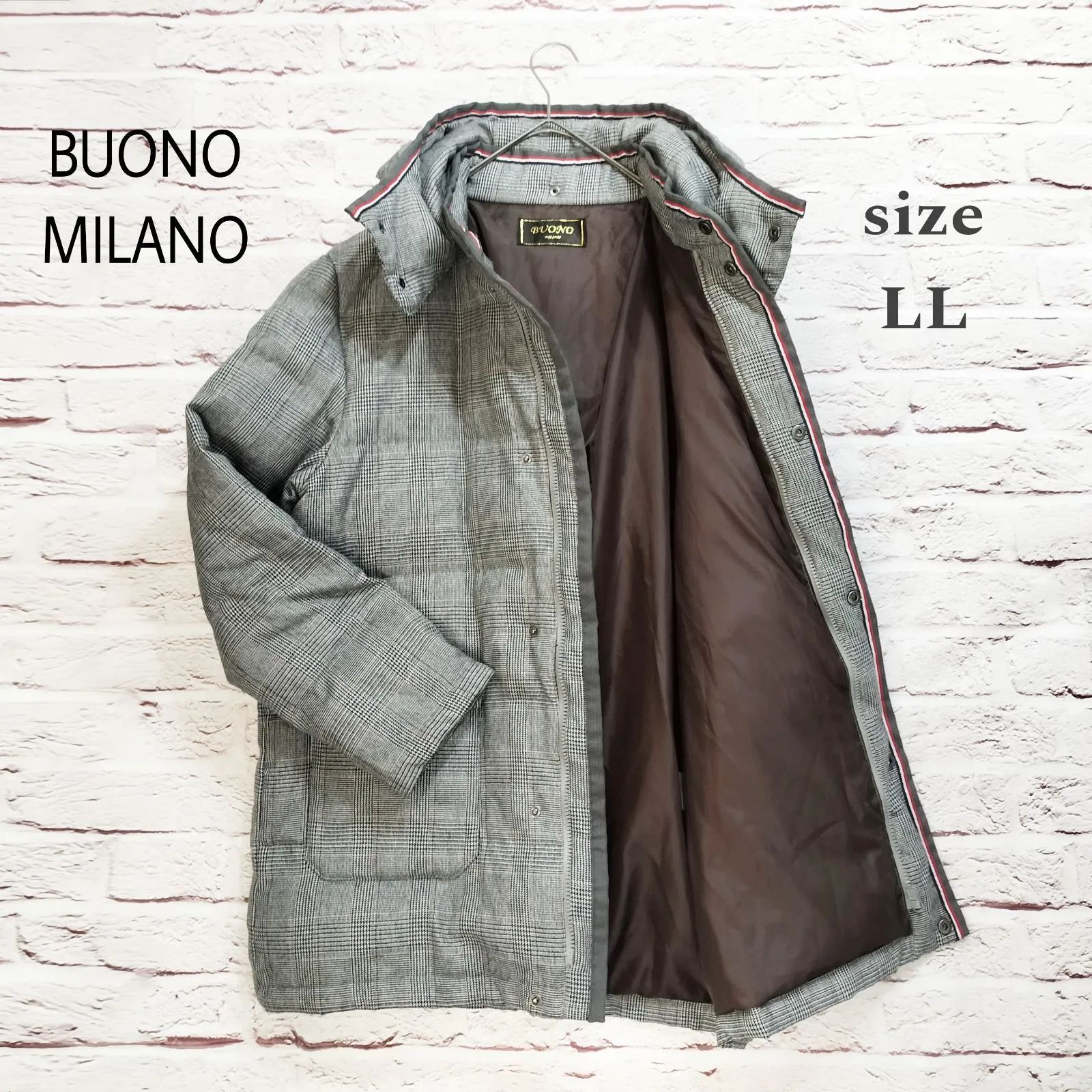 美品】BUONO MILANO ギンガムチェック ダウンジャケット - メルカリ
