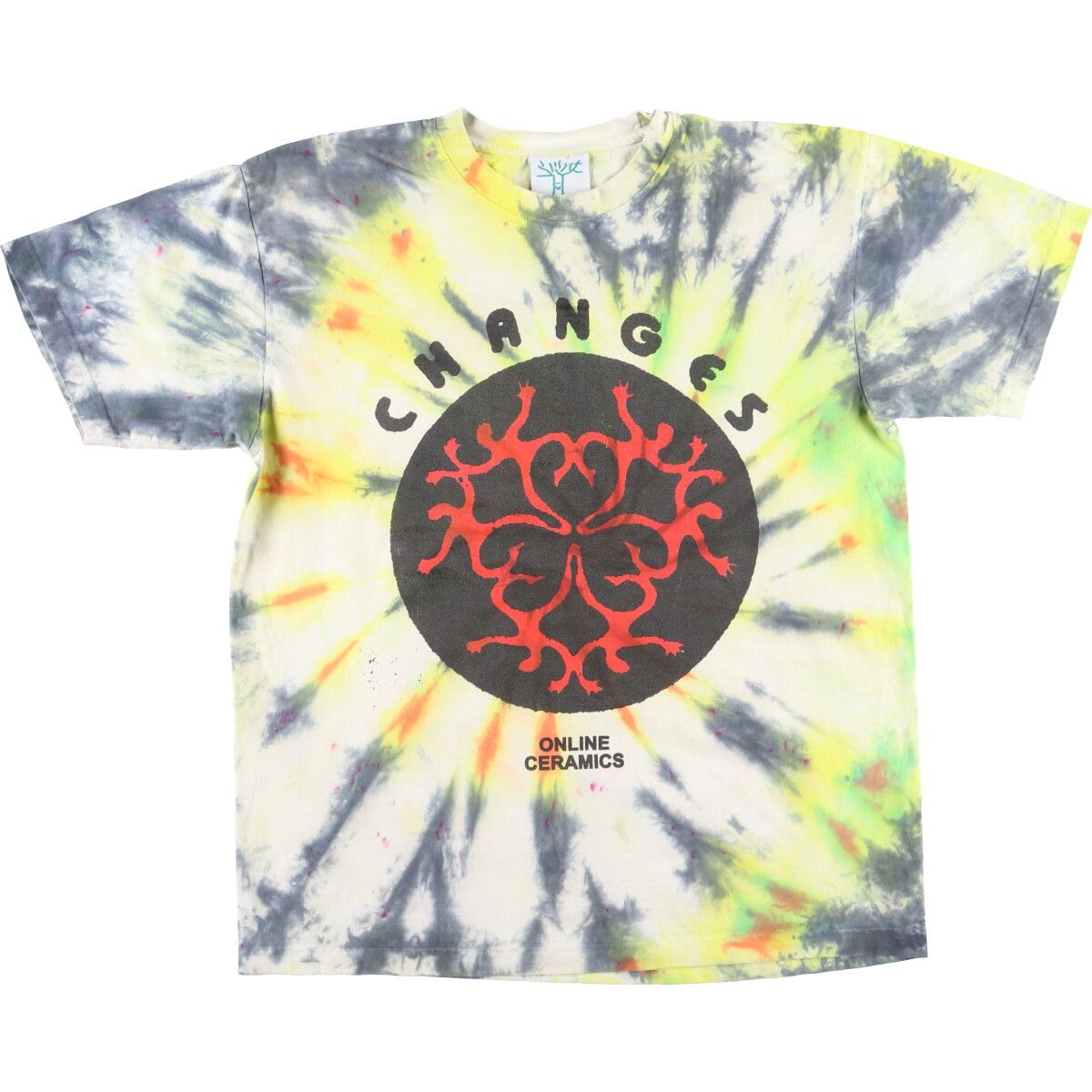 古着 ONLINE CERAMICS タイダイ柄 プリントTシャツ USA製 メンズL/eaa413875