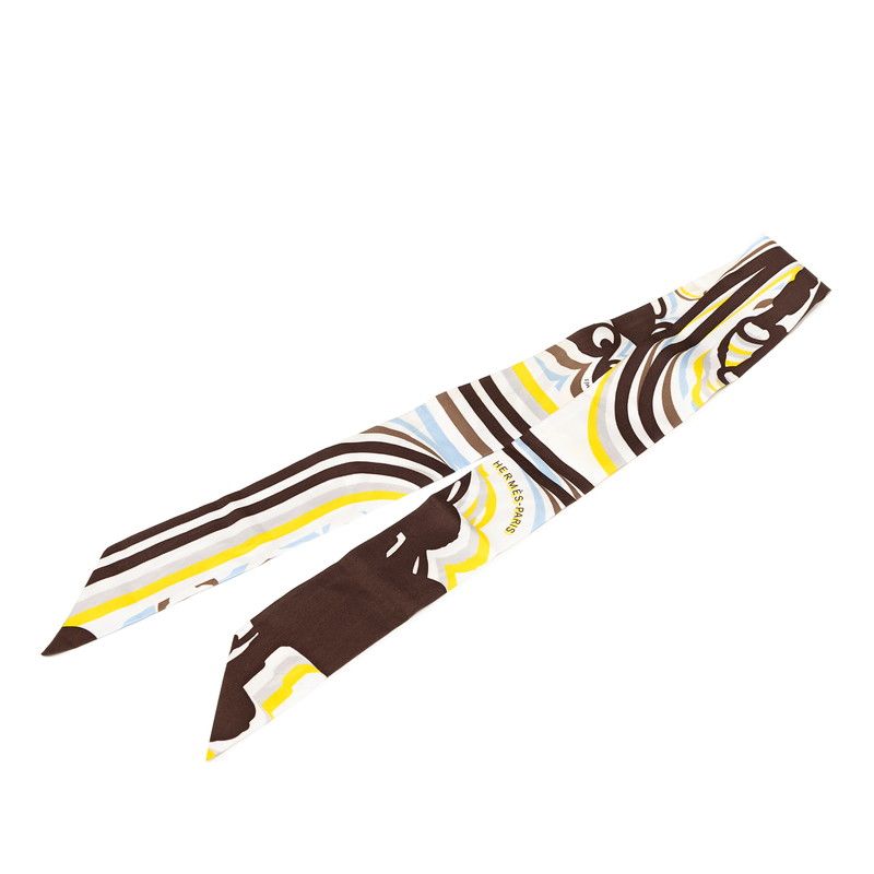 エルメス ツイリー Brides de Gala Shadow ブリッド ドゥ ガラ シャドー ホワイト マルチカラー シルク レディース HERMES 1-0231509