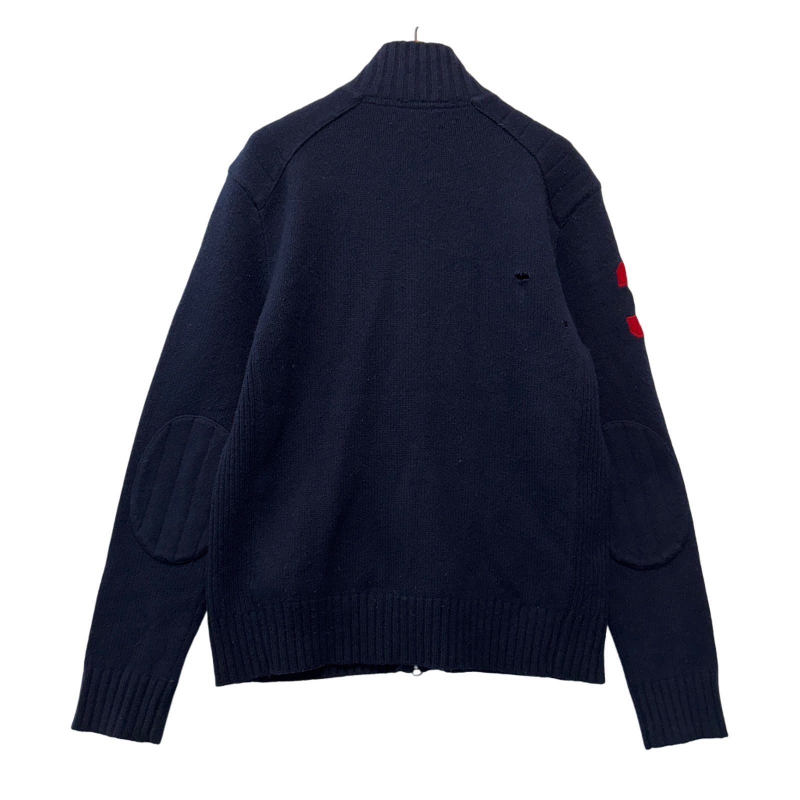 【ポロラルフローレン】ビッグポニー ジップアップウールニット ネイビー 紺 XS POLO RALPH LAUREN ポロ・ラルフローレン ロゴ刺繍 ビッグポニー