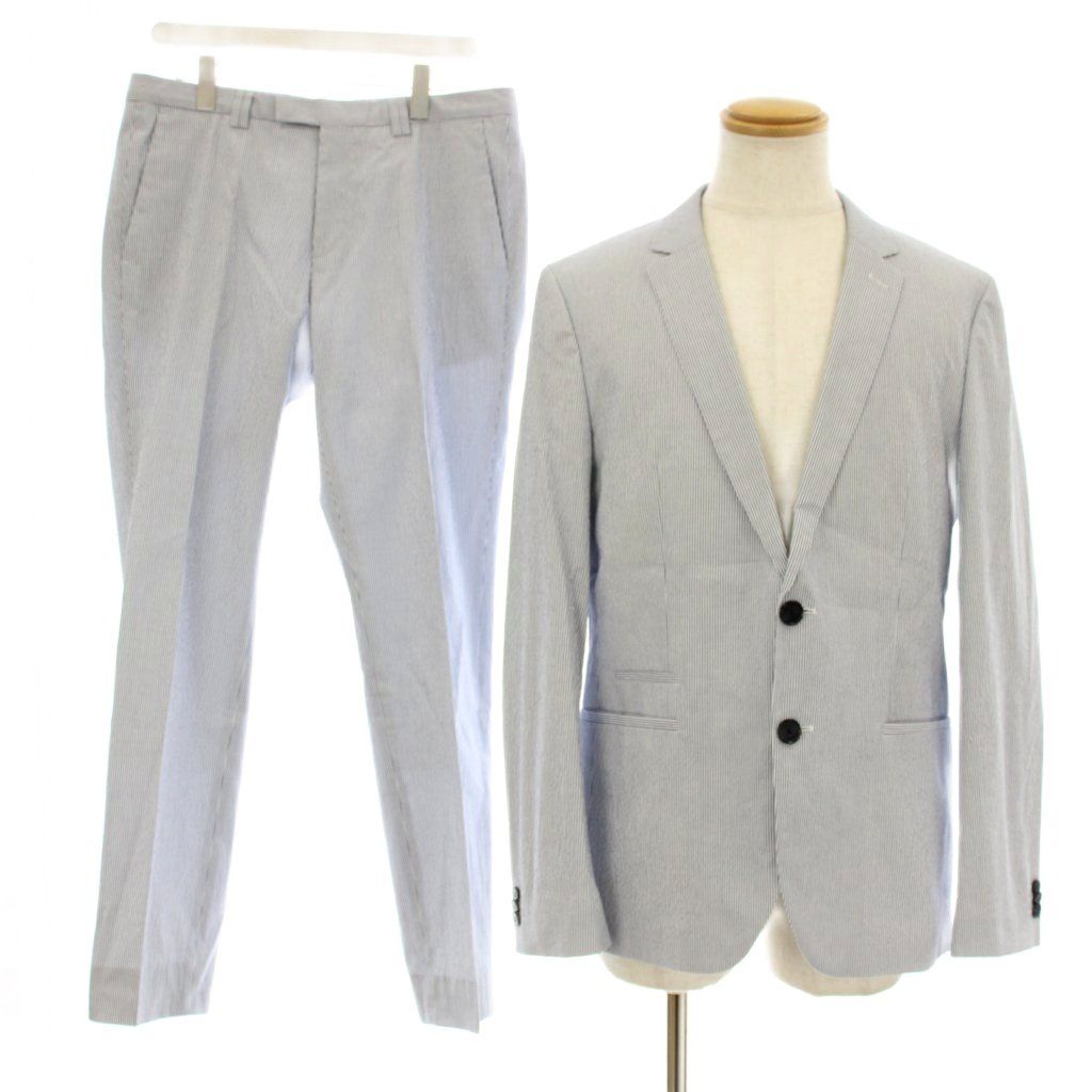 HUGO BOSS ヒューゴボス セットアップ パンツスーツ リネン ストライプ SUPER ファッション HUGO BOSS ヒューゴボス セットアップ